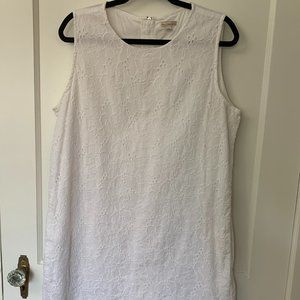Gap White Embroidered Floral Dress, Size L